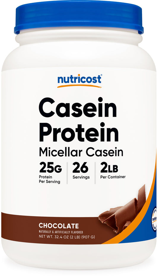 Nutricost envase frontal chocolate mostrando presentación y beneficios