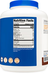 Detalle de etiqueta Nutricost caseína chocolate mostrando 24 g por porción