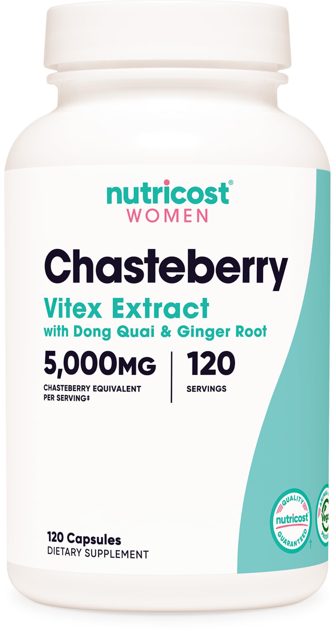 Nutricost chasteberry frontal del envase con información visible y confianza