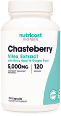 Nutricost chasteberry frontal del envase con información visible y confianza