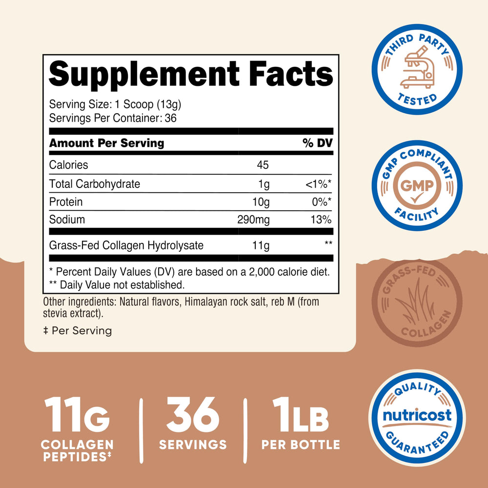 Nutricost polvo de colágeno mostrando textura fina y fácil disolución