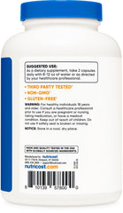 Etiqueta Nutricost con lista de ingredientes y certificaciones para control de calidad