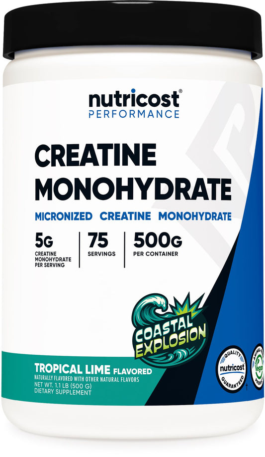 Nutricost creatina envase frontal mostrando la marca y claridad del producto
