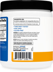 Nutricost Creatine + Aminos comparación de tamaño del envase para transporte y almacenamiento