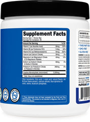 Nutricost creatine monohydrate envase junto a mano para comparar tamaño y porciones disponibles
