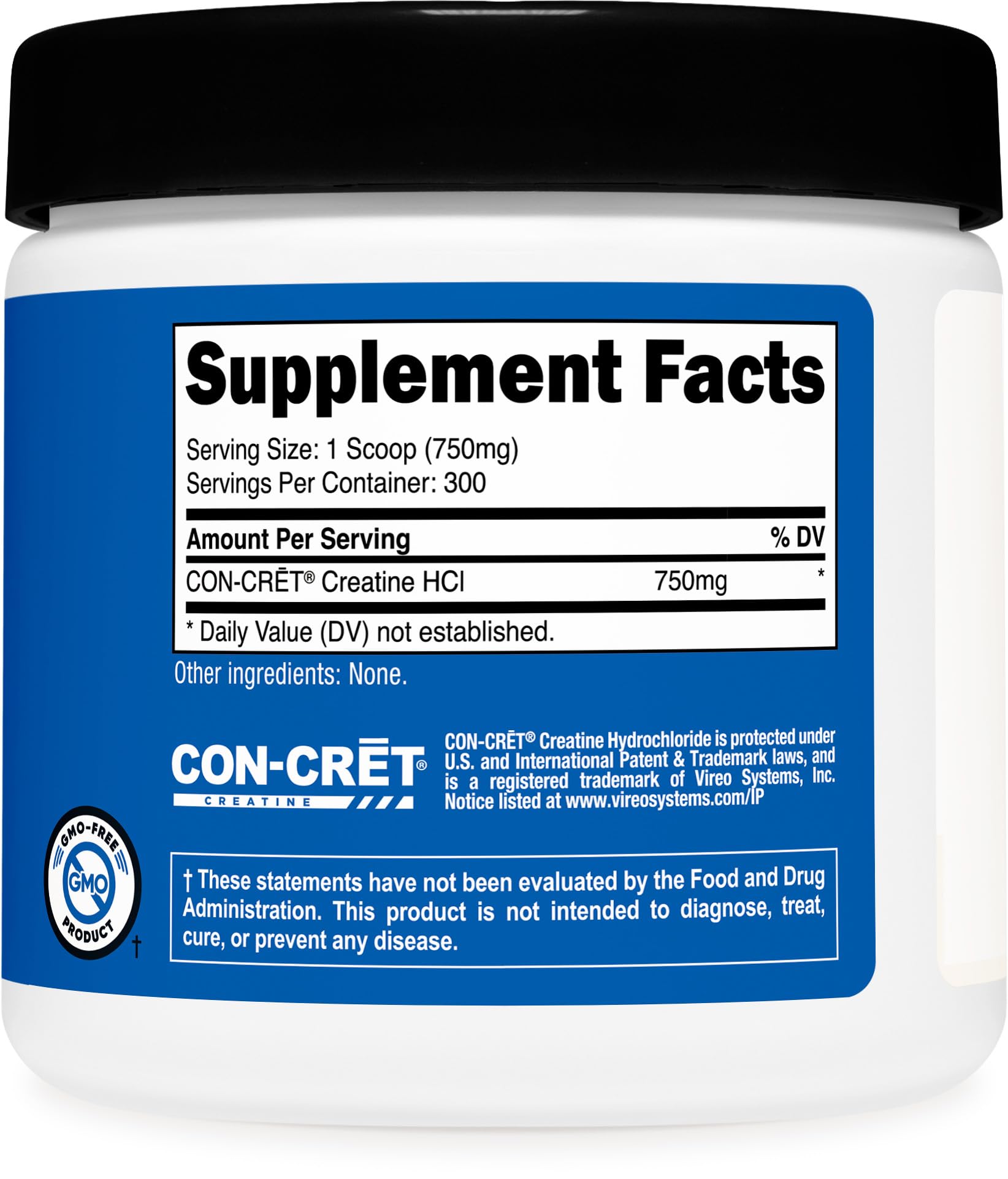 Nutricost creatine HCl etiqueta detallada con certificaciones visibles