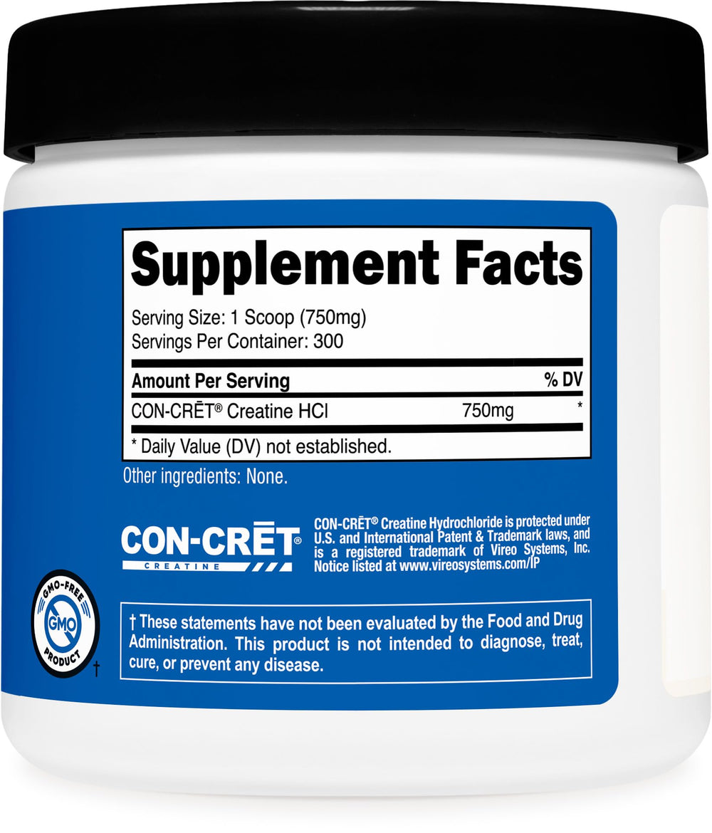 Nutricost creatine HCl etiqueta detallada con certificaciones visibles