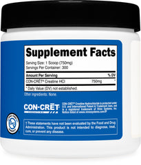 Nutricost creatine HCl etiqueta detallada con certificaciones visibles