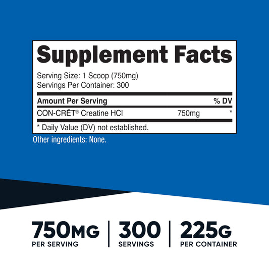 Nutricost creatine HCl polvo en primer plano mostrando textura fina