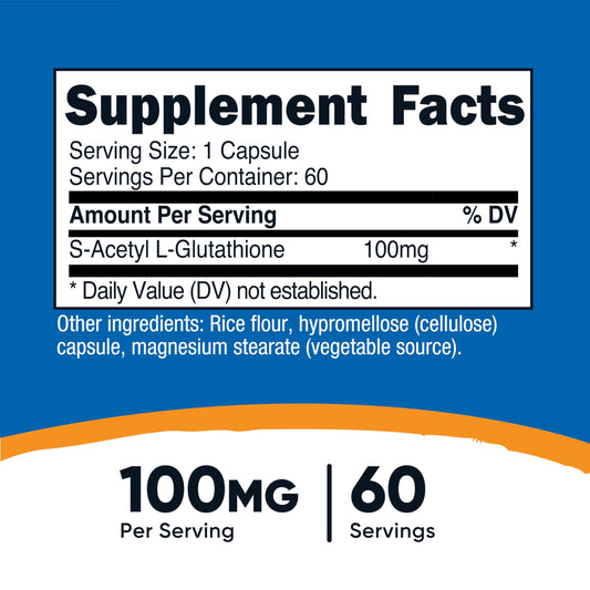 Nutricost detalle de etiqueta con 100 mg por cápsula y transparencia informativa