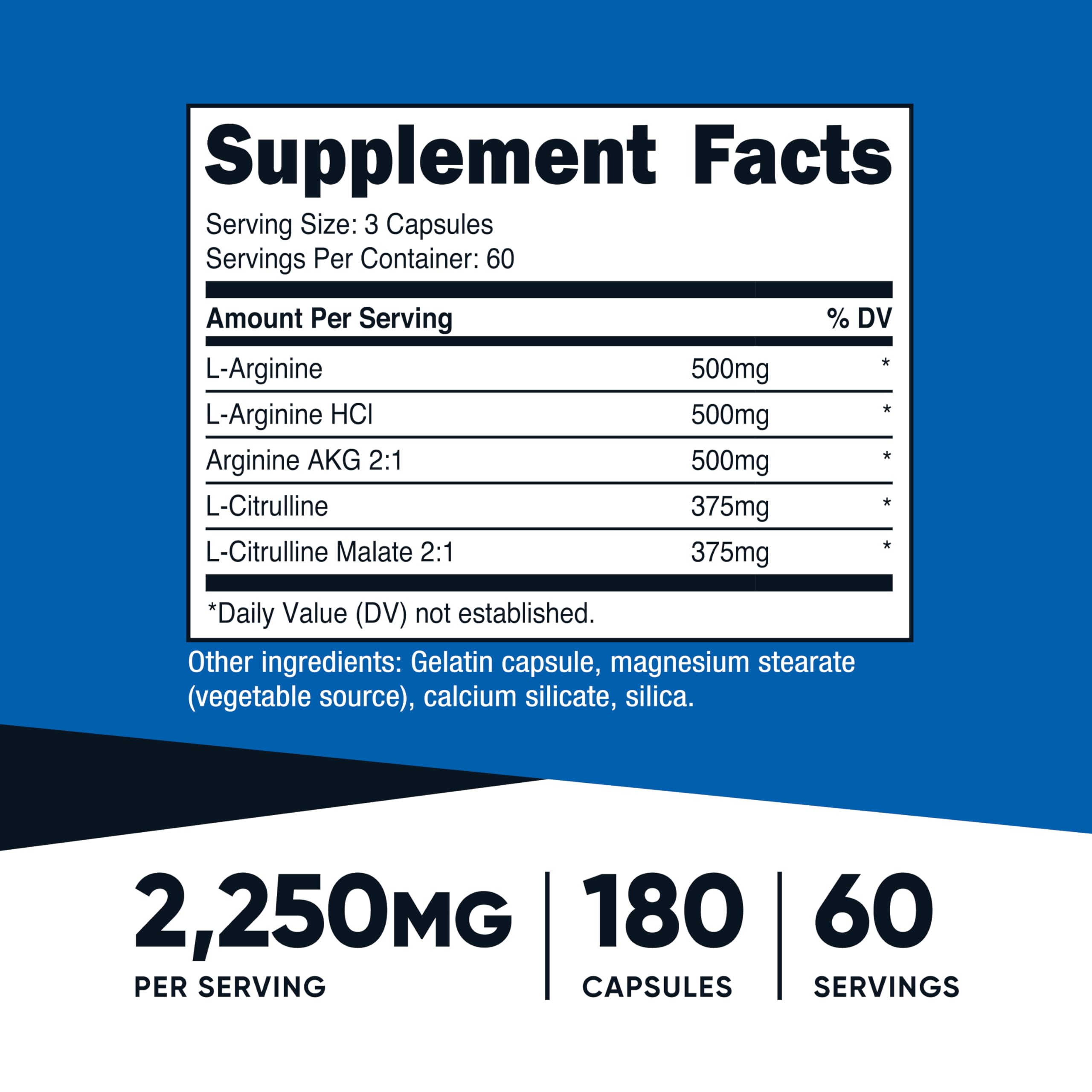 Nutricost etiqueta con lista de ingredientes y certificaciones, transparencia y calidad