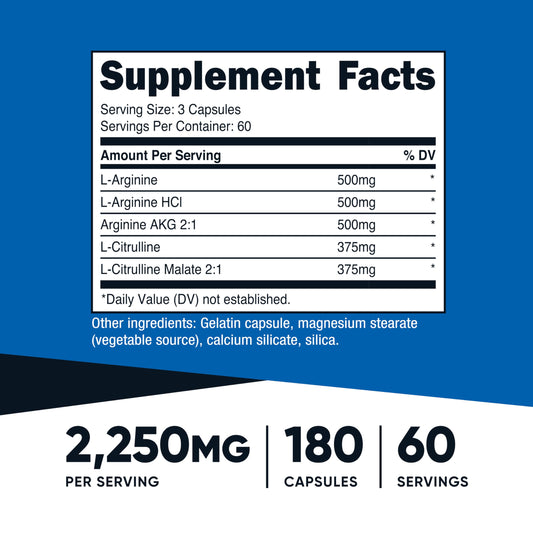 Nutricost etiqueta con lista de ingredientes y certificaciones, transparencia y calidad