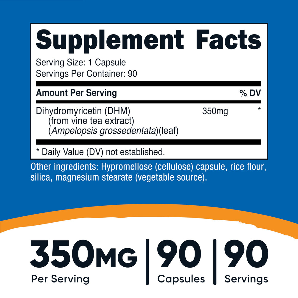 Nutricost DHM cápsula en detalle que muestra la textura y calidad