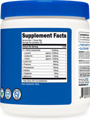 Nutricost etiqueta con lista de aminoácidos y certificaciones
