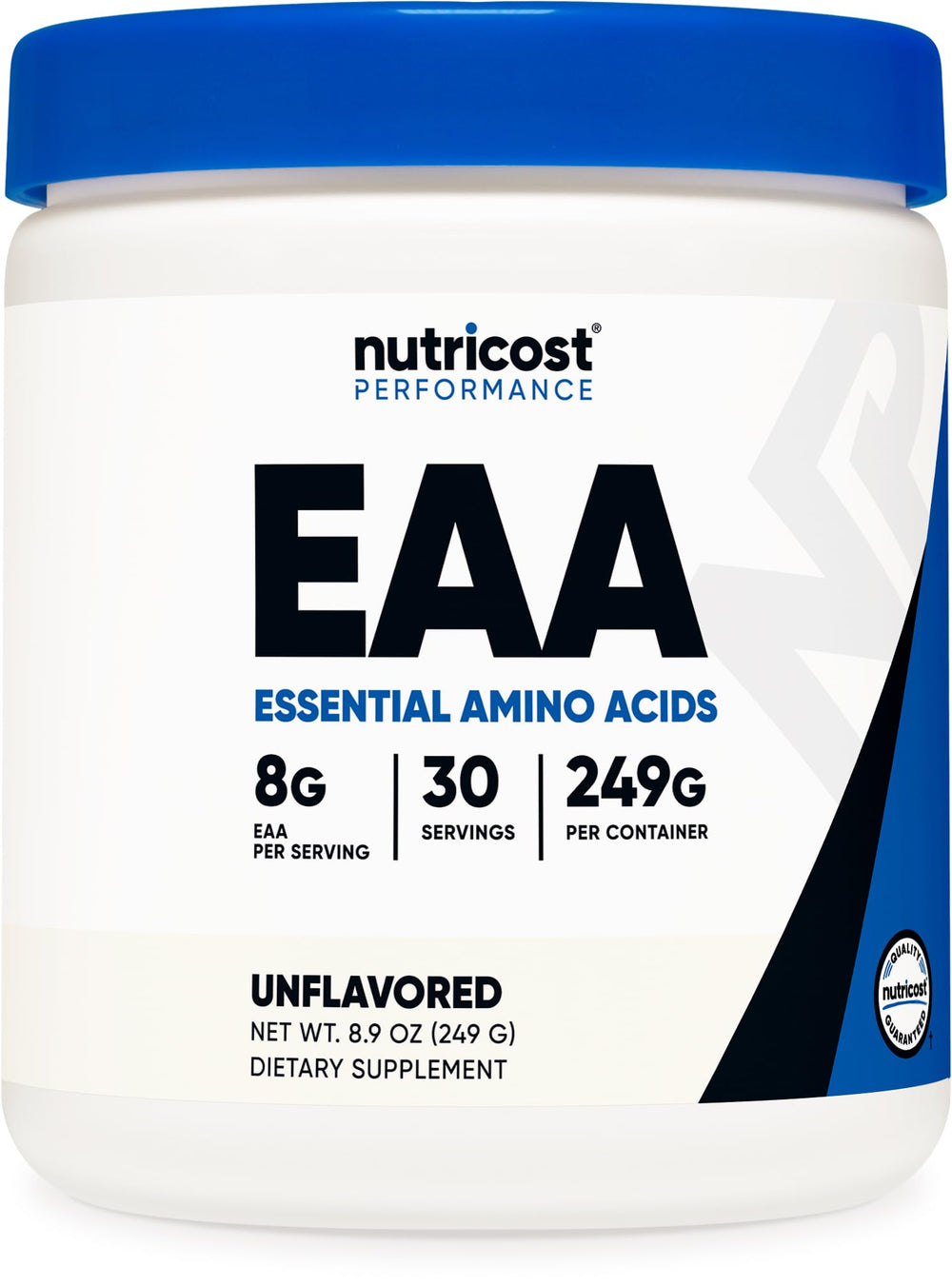 Nutricost envase frontal que muestra 30 porciones y uso versátil