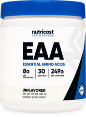 Nutricost envase frontal que muestra 30 porciones y uso versátil