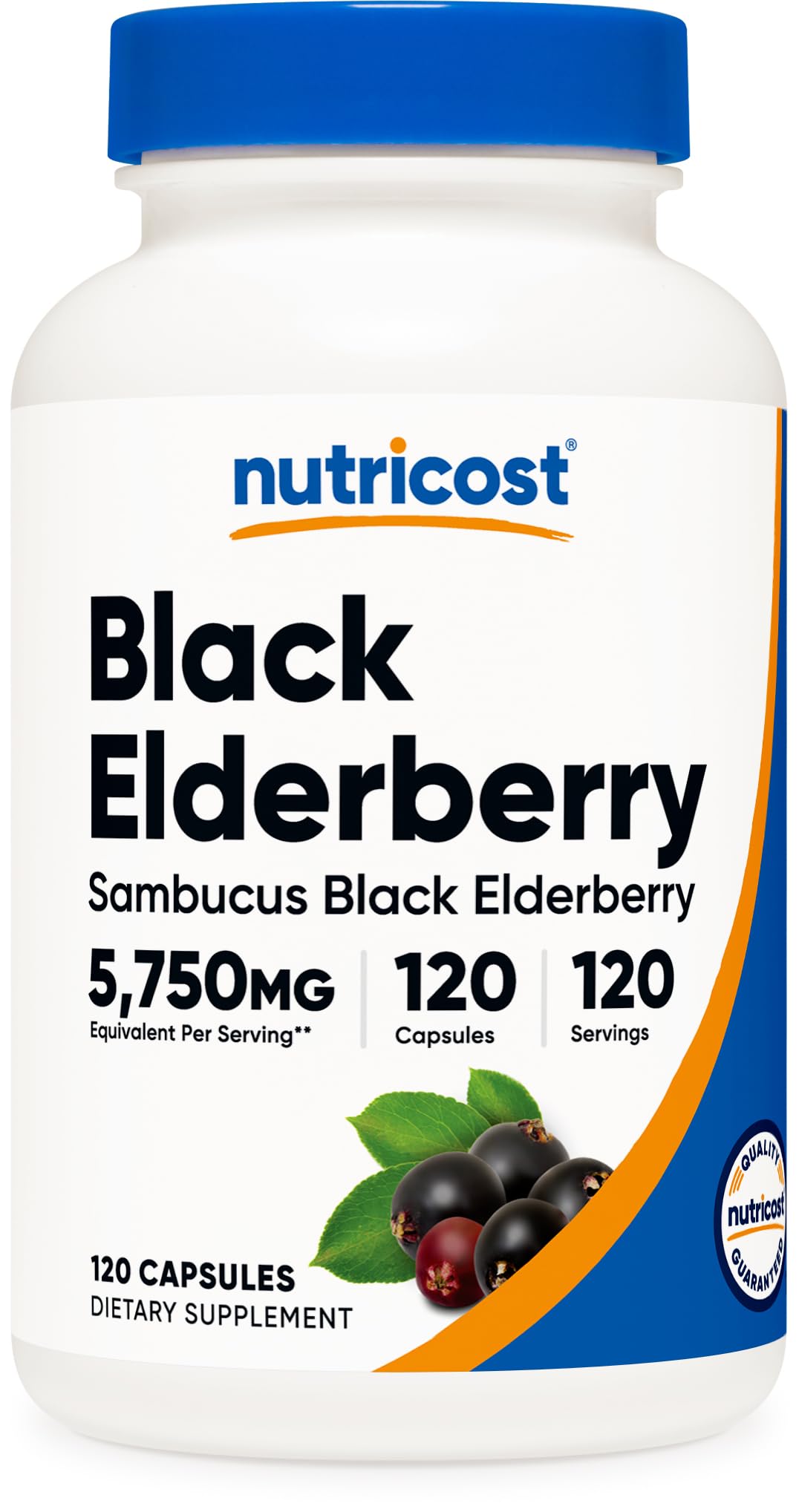 Nutricost frasco frontal mostrando 120 cápsulas y etiqueta clara