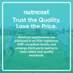 Nutricost embalaje junto a certificados que muestra control de calidad