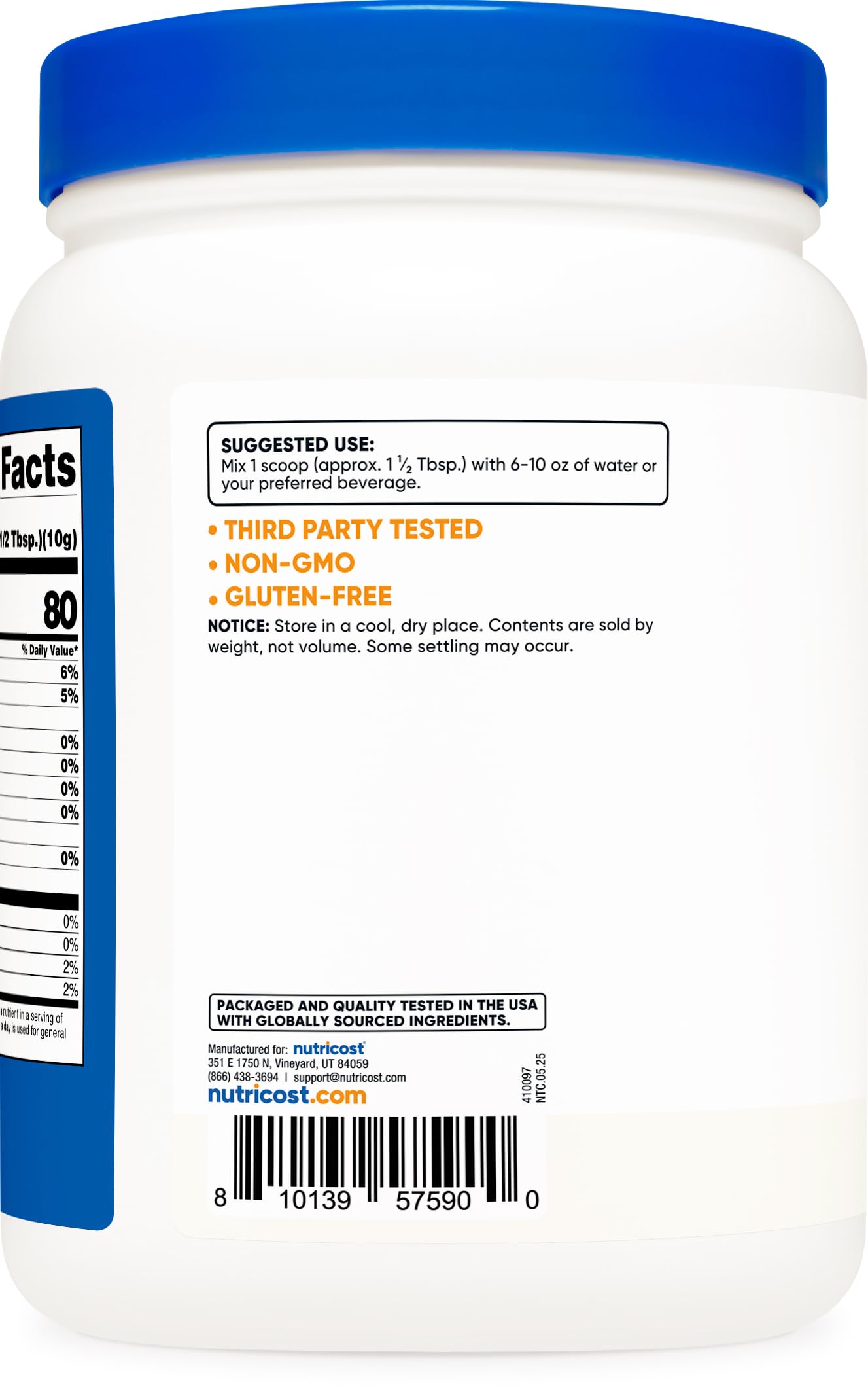Nutricost lecitina mezclada en batido aporta emulsionado y textura