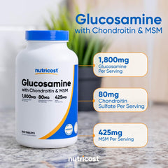 Nutricost envase abierto con 240 tabletas mostrando suministro de largo plazo