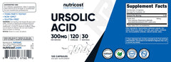 Nutricost frasco junto a regla para comparar escala y dosis