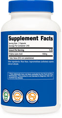 Etiqueta Nutricost con certificaciones NSF, GMP y sin gluten claramente legible