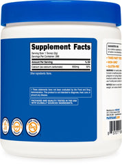 Nutricost etiqueta con información de fábrica y certificaciones