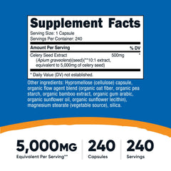 Nutricost etiqueta con ingredientes y certificaciones para tranquilidad