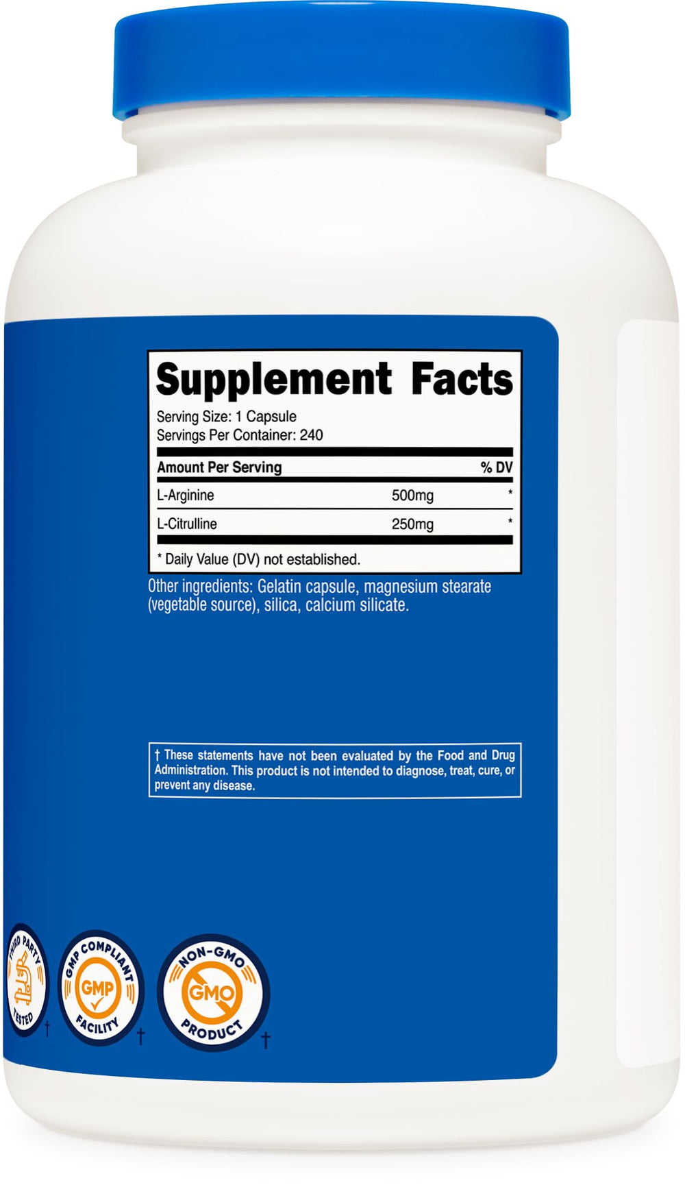 Nutricost etiqueta con ingredientes y certificaciones claras