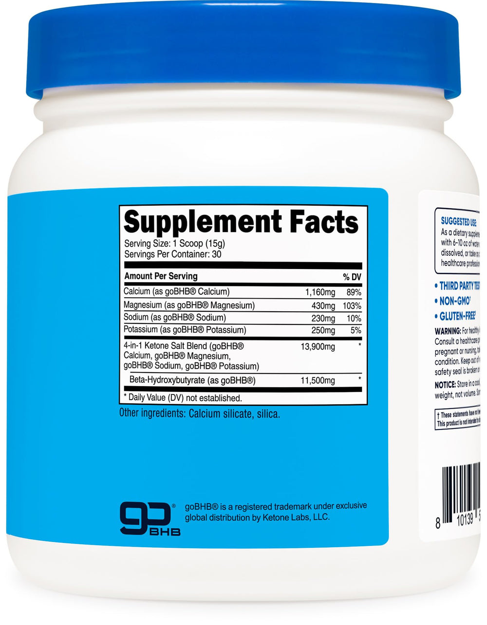 Nutricost etiqueta con información nutricional y lista de sales BHB