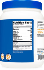Nutricost etiqueta con información nutricional y origen, beneficio: confianza en calidad
