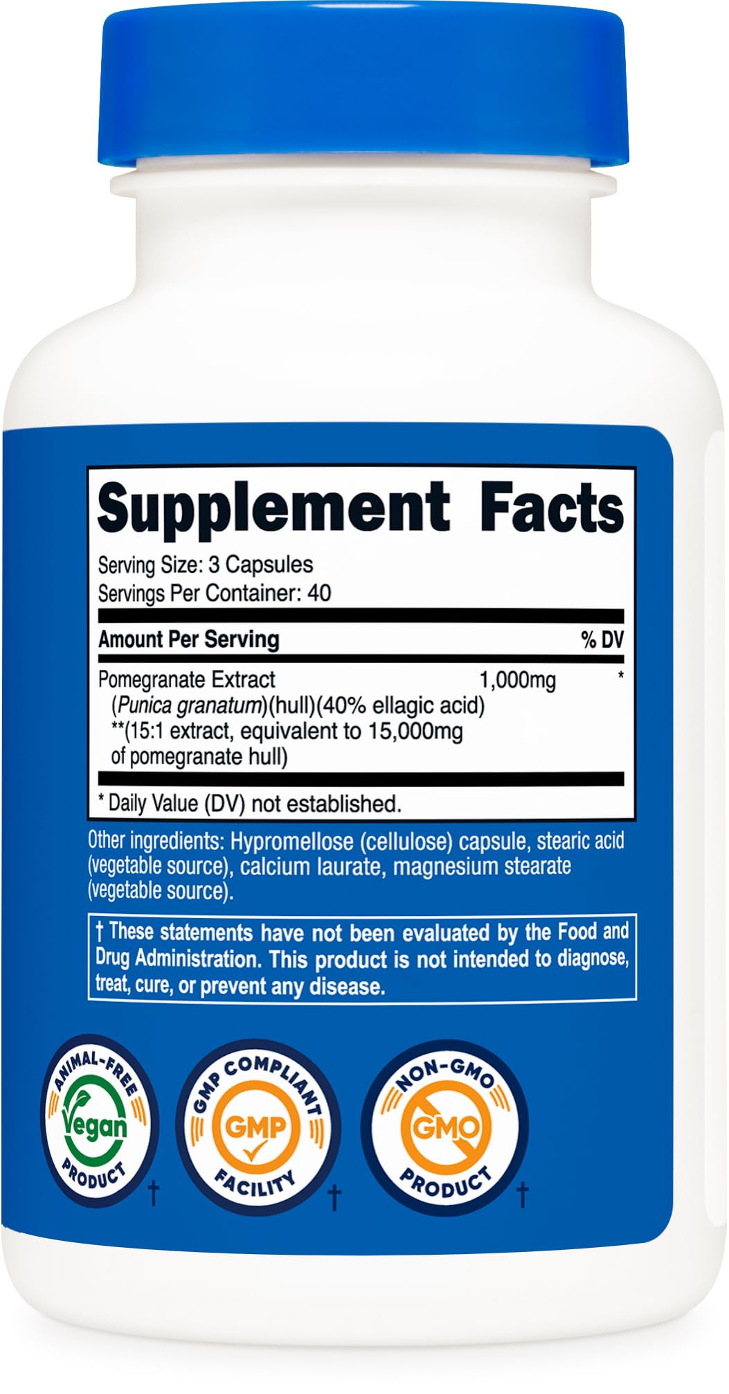 Nutricost etiqueta nutricional y de ingredientes, garantía de fabricación segura