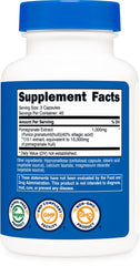 Nutricost etiqueta nutricional y de ingredientes, garantía de fabricación segura