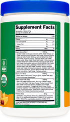 Nutricost etiqueta con información nutricional y sello USDA Organic visible