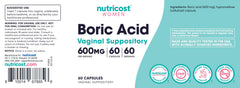 Nutricost etiqueta con información de 600 mg por cápsula y certificaciones