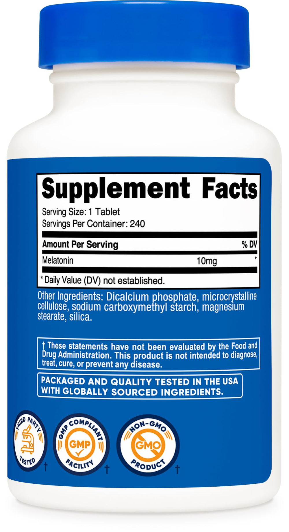 Nutricost etiqueta con información de ingredientes y certificaciones