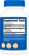 Nutricost etiqueta cercana indicando ingredientes y pruebas de calidad