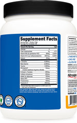 Nutricost etiqueta con lista de ingredientes y certificaciones, garantía de calidad