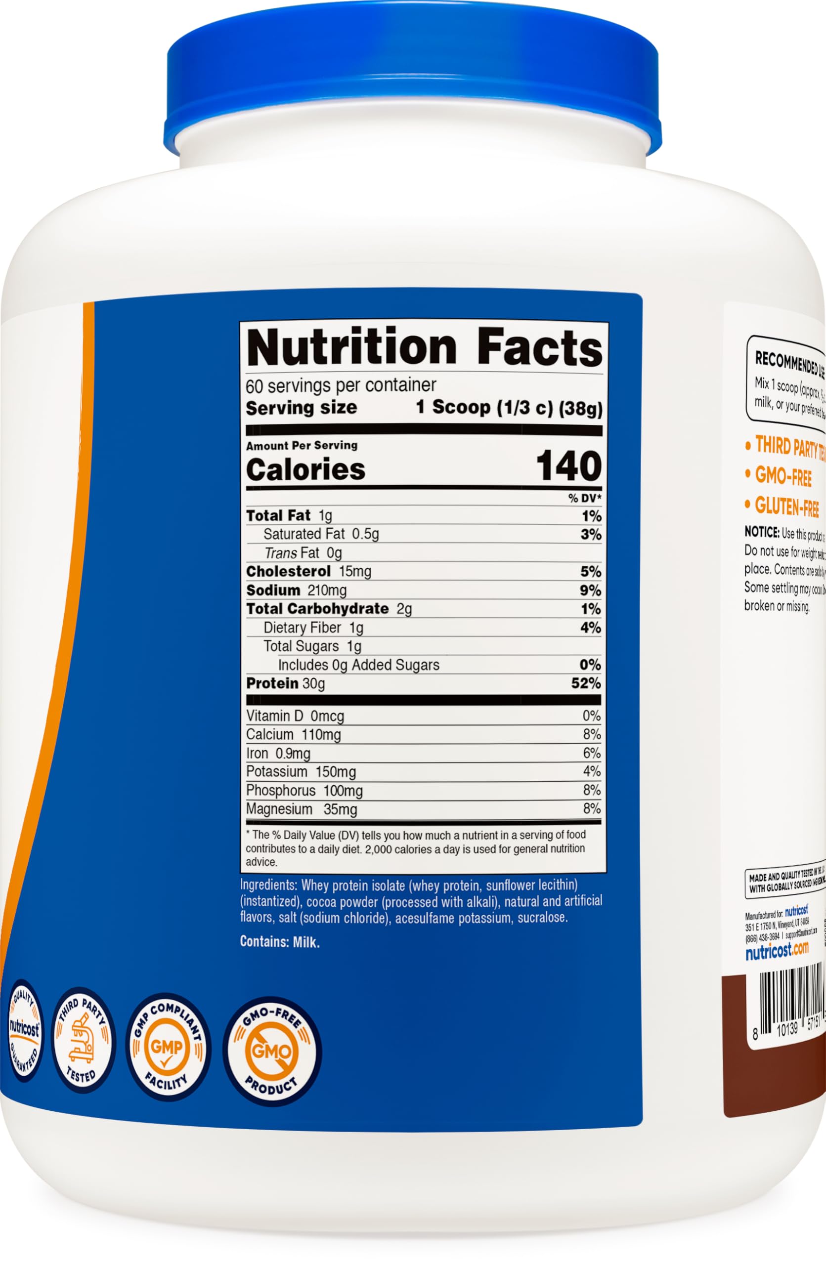 Nutricost etiqueta nutricional y certificaciones, transparencia y control de calidad