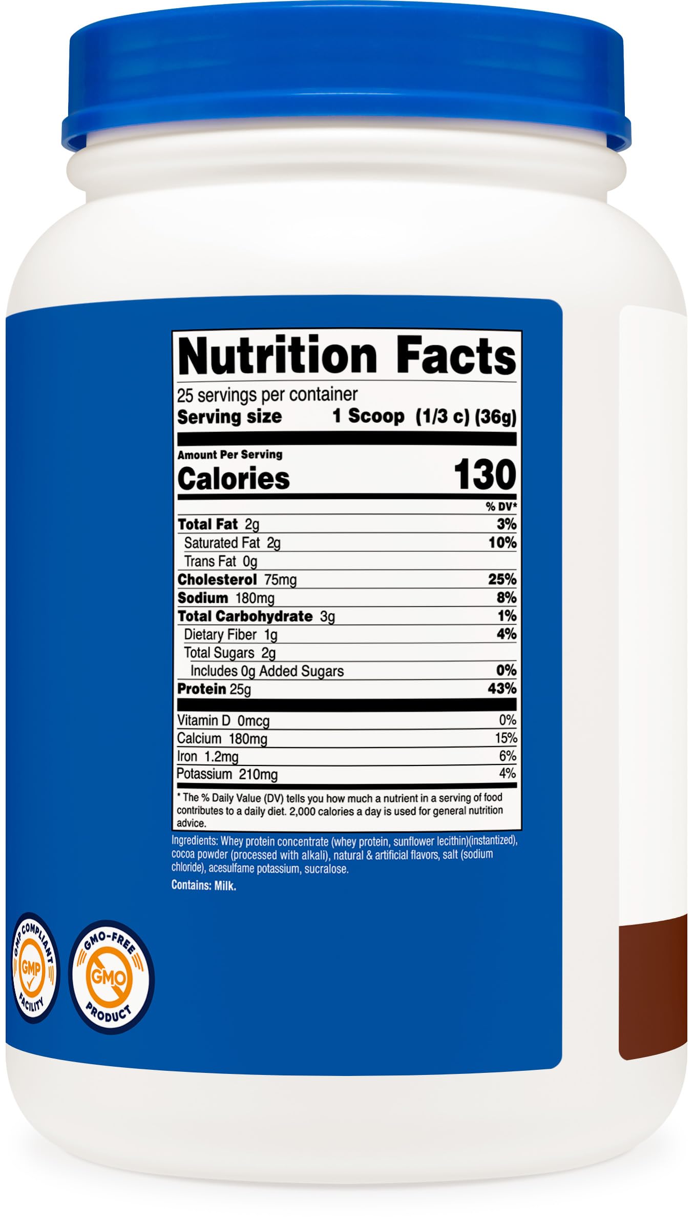 Nutricost etiqueta nutrimental enfocada mostrando ingredientes y confianza de fabricación