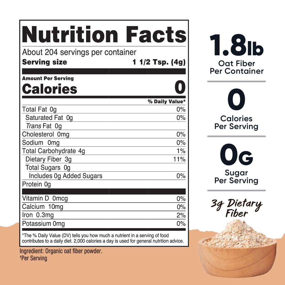 Nutricost polvo de fibra de avena textura fina para mezclar fácil