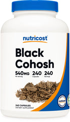 Nutricost frasco frontal mostrando etiqueta clara y duración