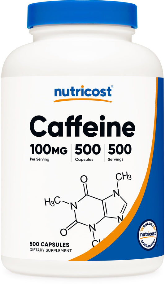 Nutricost frasco frontal mostrando 500 cápsulas y conveniencia