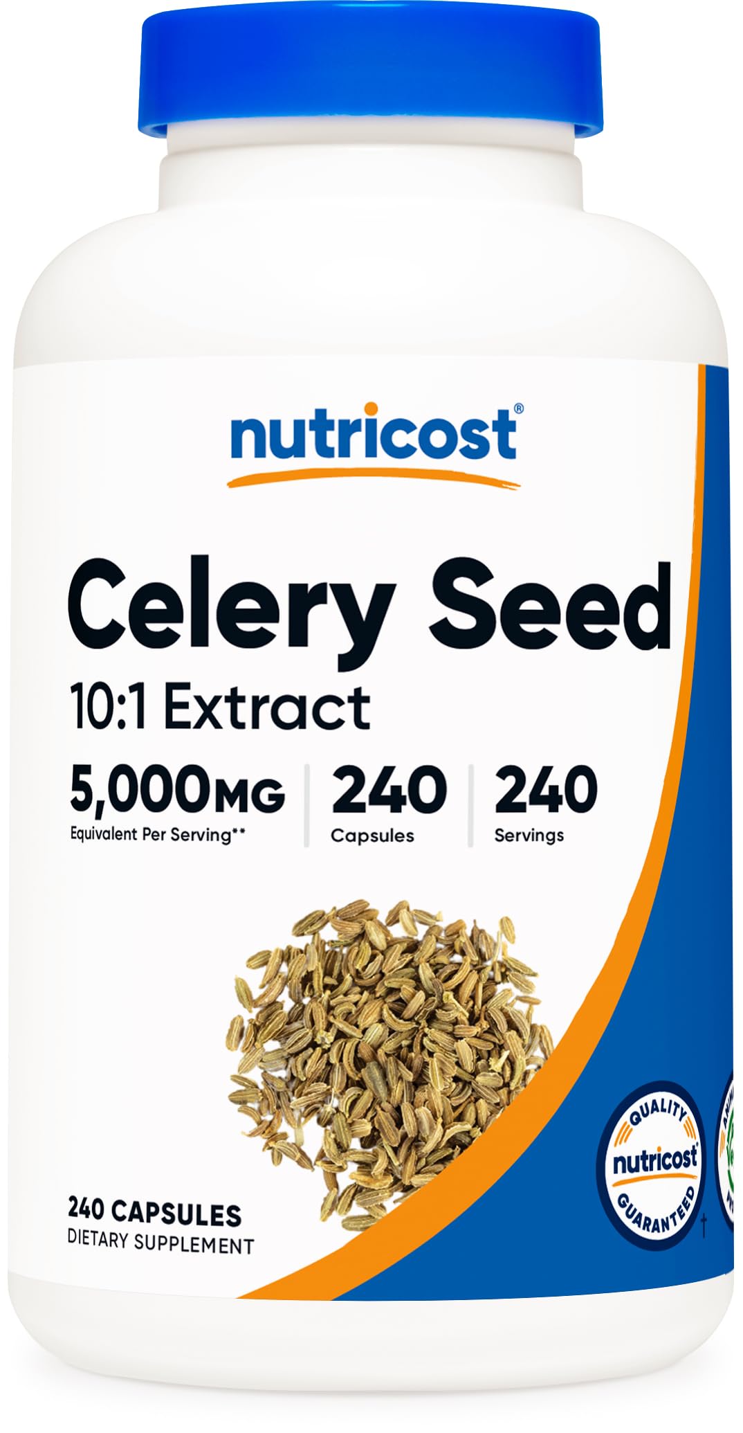 Nutricost frasco frontal mostrando etiqueta clara y conveniencia diaria
