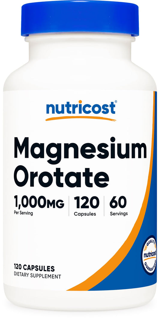Nutricost frasco frontal mostrando el conteo y beneficios claros