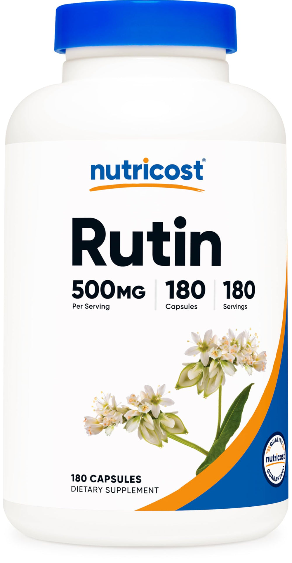 Nutricost frasco frontal mostrando envase y duración