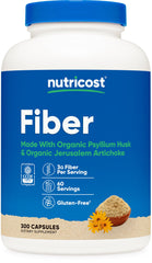 Nutricost frasco frontal mostrando 300 cápsulas y ventaja de suministro prolongado