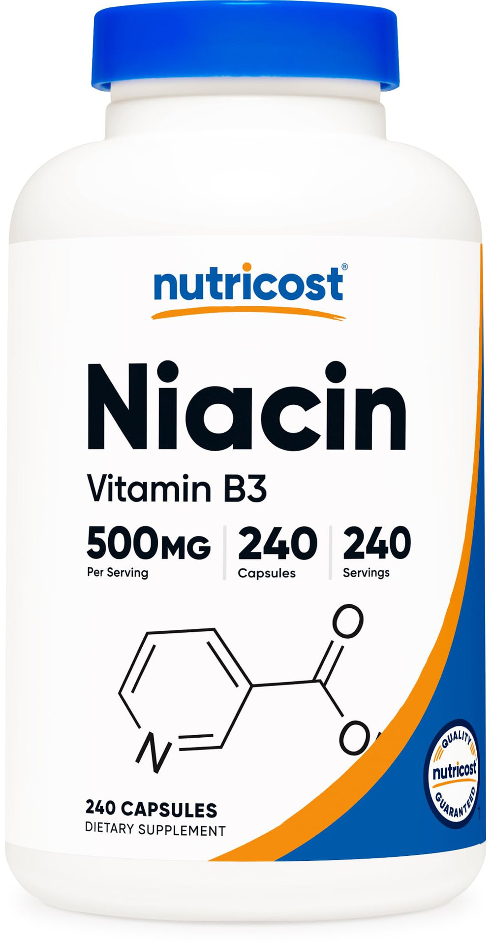 Nutricost frasco frontal mostrando 240 cápsulas y etiquetado claro