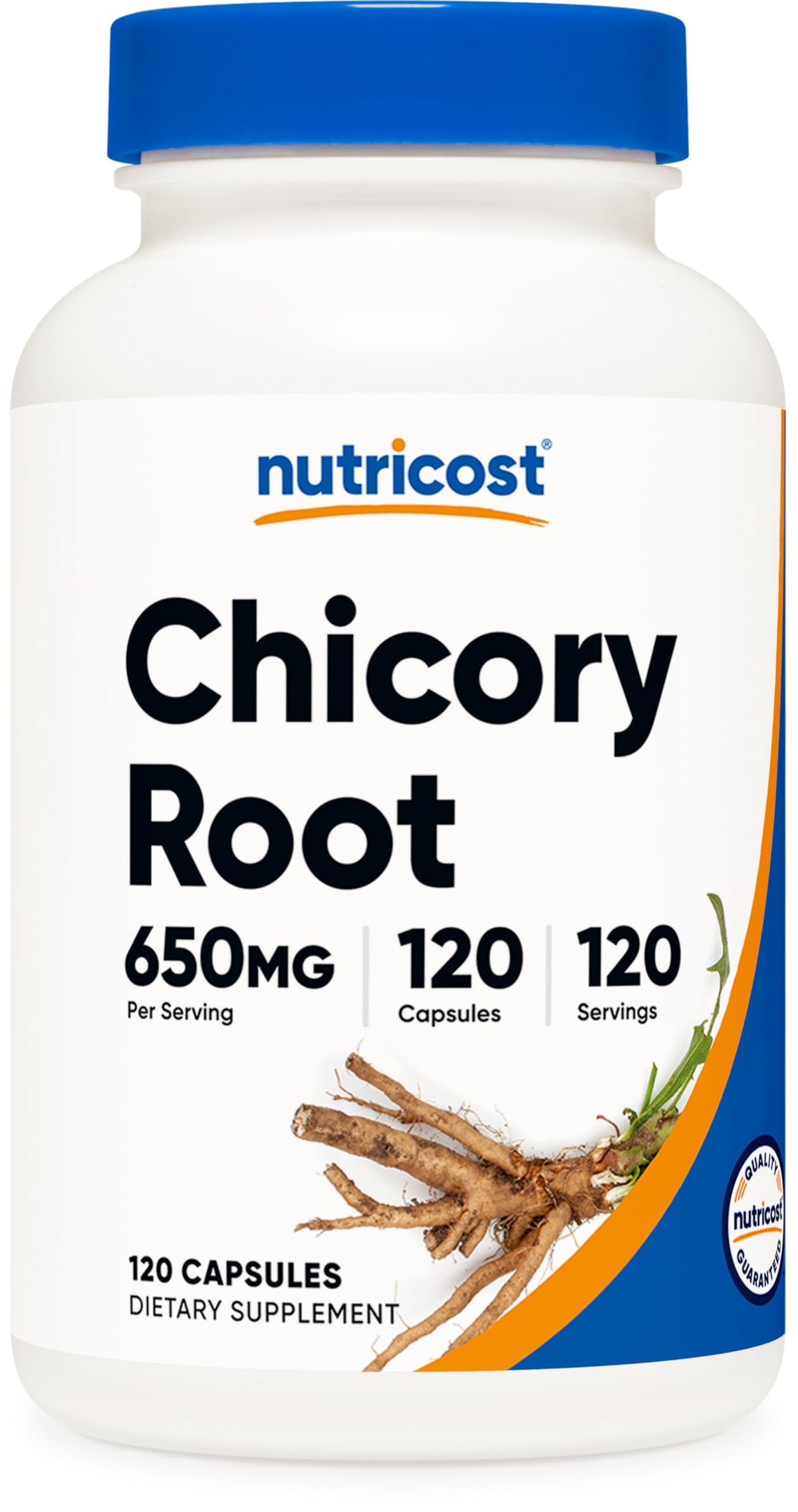 Nutricost frasco frontal mostrando 120 cápsulas y presentación clara