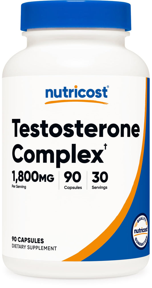 Nutricost frasco frontal mostrando etiqueta y beneficios